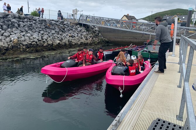 Funky Pink Self Drive Boats - Taking control at Dingle Marina